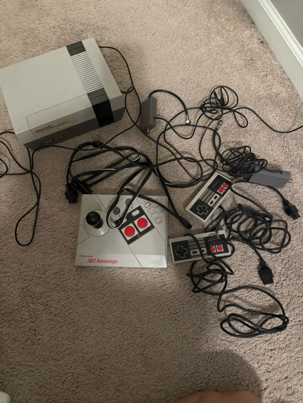 Nintendo Gray Retro Console Bundle with Gray Controllers and NES Advantage